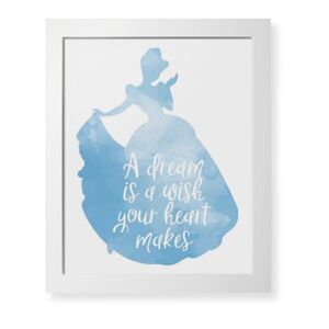 Cinderella Dreams Quote Watercolor